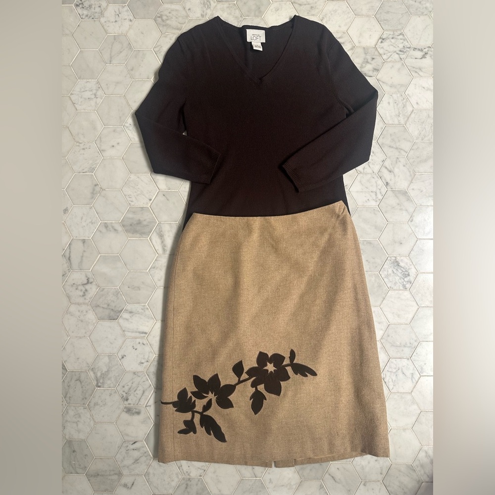 Ann Taylor LOFT Wool Skirt & Sweater Set - Picture 3 of 6